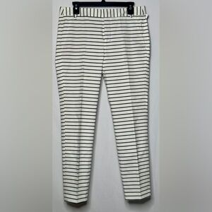 Zara Blue and‎ White Striped Straight Leg  Cropped Dress Pants Size 08
